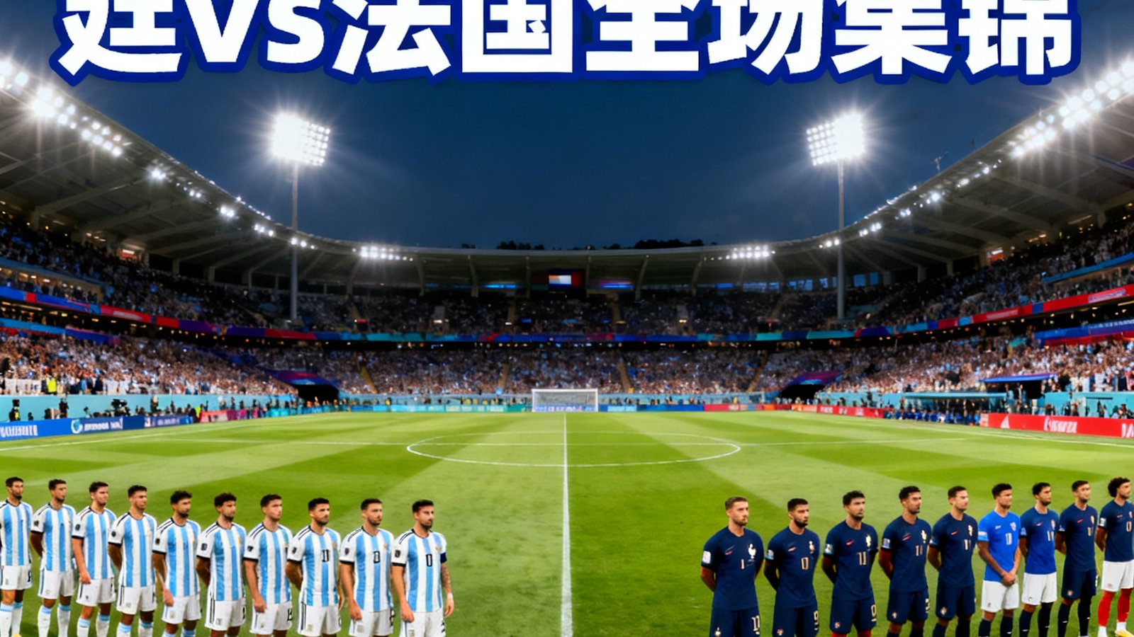 2026世界杯阿根廷vs法国全场集锦封面,双方球员列队,球场全景